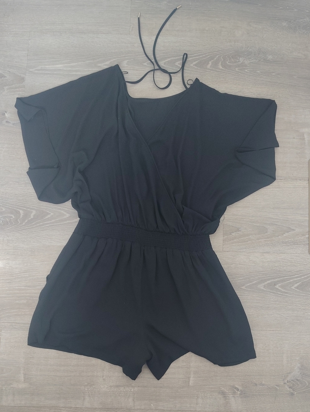 White House Black Market Black Flutter-Sleeve Romper